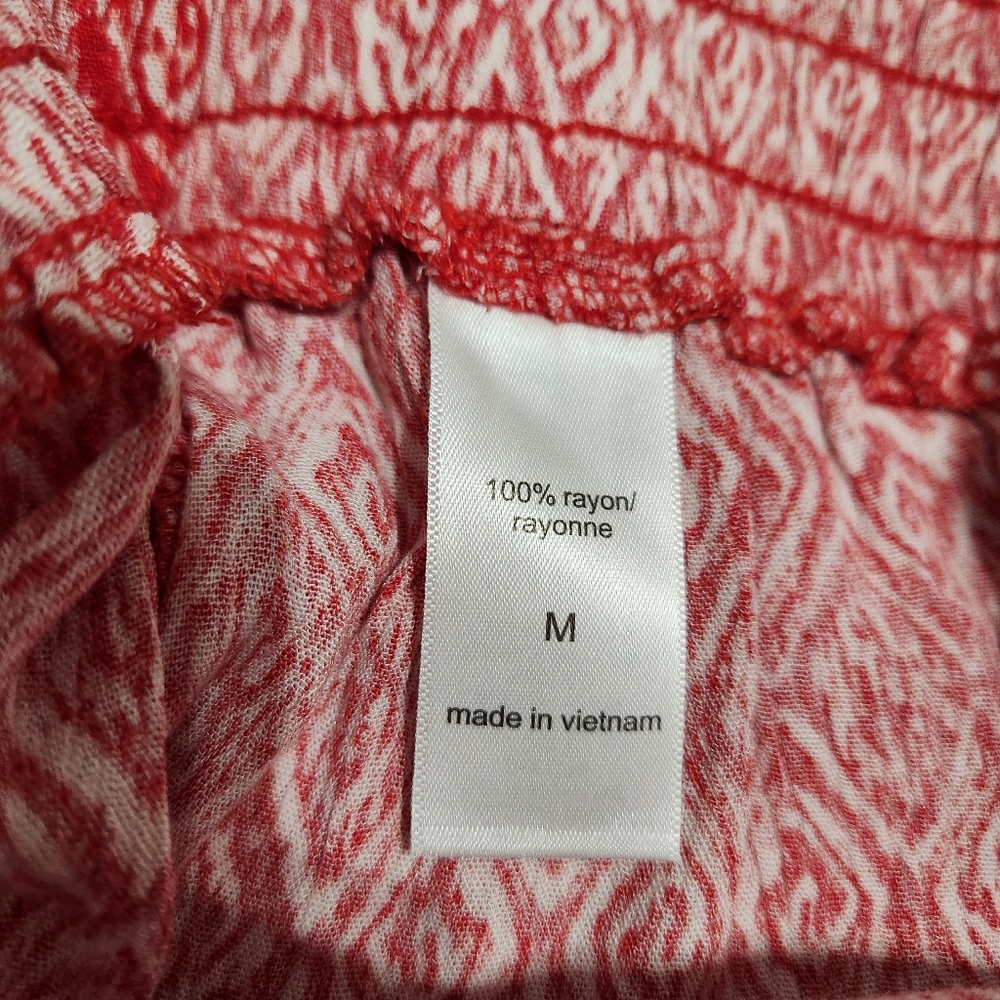 Maurice’s Shorts Flowy Drawstring Geometric Red White Design Comfy Rayon M - Picture 5 of 11